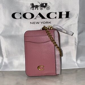 Coach Essential Chain Card Case NWT